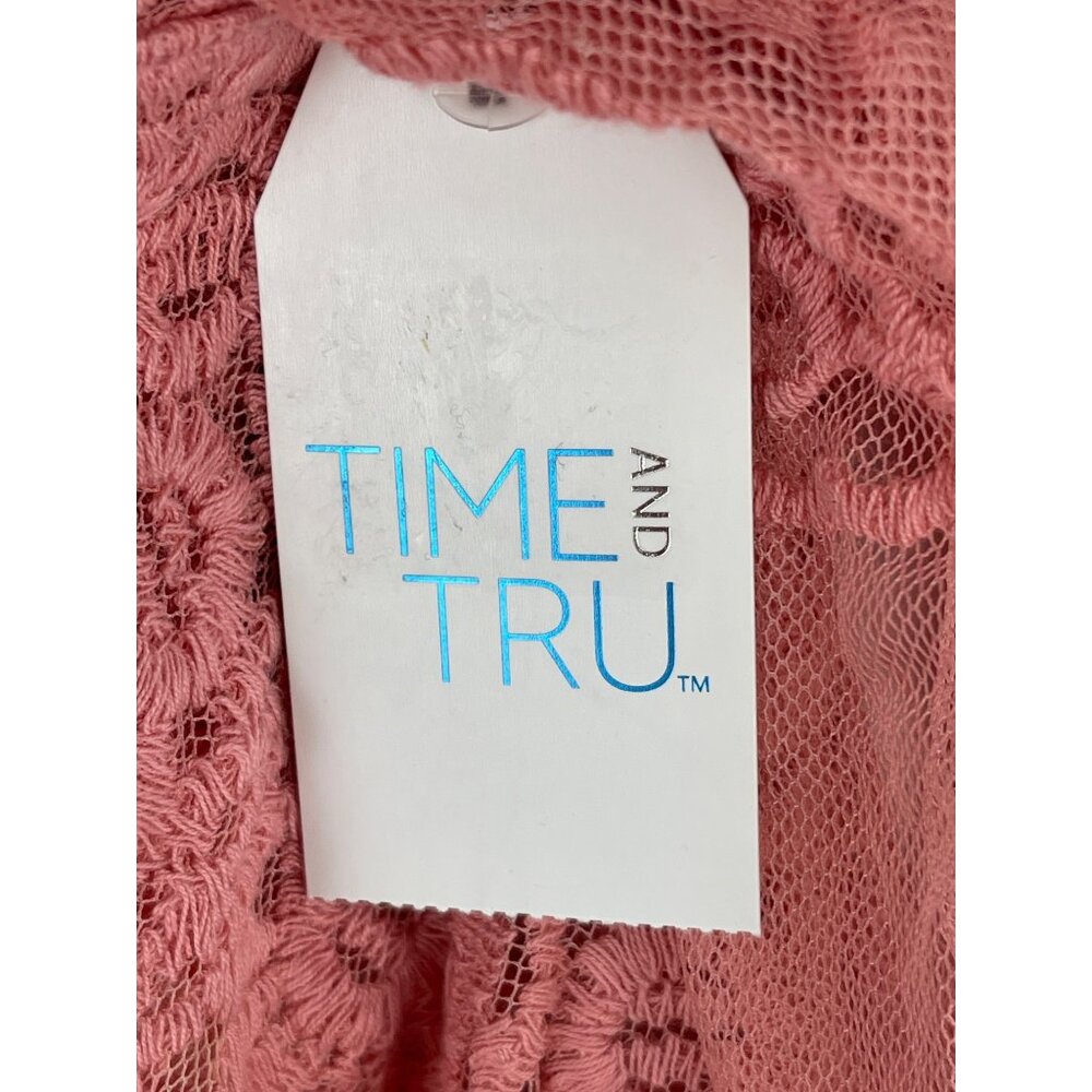 Time And Tru Mauve Glow Lace Layering Piece L-XL - Picture 6 of 7